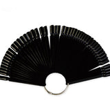 4Color 50pcs False Nail Tips Fake Nail Art Polish Color Card Acrylic Practice Chart Palette Buckle Ring Practice Display Tools