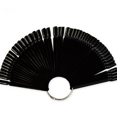 4Color 50pcs False Nail Tips Fake Nail Art Polish Color Card Acrylic Practice Chart Palette Buckle Ring Practice Display Tools